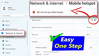 We Can’t set up mobile hotspot Windows 11 amp 10 Problem [upl. by Thaddaus]