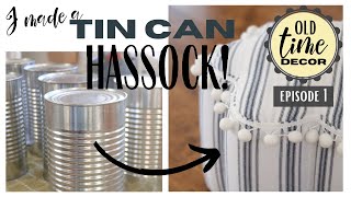 DIY Ottoman  Trash to Treasure  Old Fashioned Hassock Tutorial  DIY Footstool [upl. by Tudor]