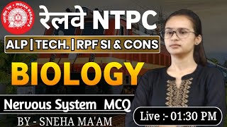 RRB NTPC 2024  RPF ALP  biology nervous System  Sneha maam career tv [upl. by Mello944]