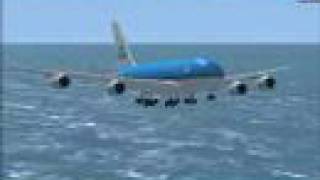 KLM Airbus A380800 landing at St Maarten [upl. by Lavinie]