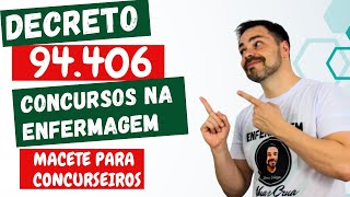 CONCURSOS NA ENFERMAGEM  Decreto 94 406 TUDO COMO É COBRADO EM CONCURSOS [upl. by Ri]