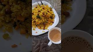 Poha the great🫠 poha pohachivdarecipe breakfast healthyeating food foodie chai youtubeshorts [upl. by Anaxor541]