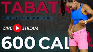 60MIN INTENSE TABATA WORKOUT 2010 timer cardio full body toning  abs  light weights  ball [upl. by Knute802]