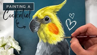 How to Paint a Cockatiel  Bird Painting in Acrylic [upl. by Nosmas]