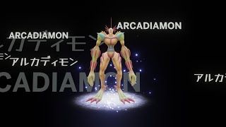 Arcadiamon アルカディモン Full Digivolution [upl. by Luhey]