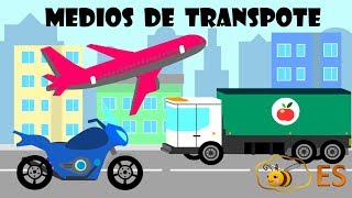 Los medios de transporte y sus sonidos Dibujo animado educativo para niños en español [upl. by Eustacia]