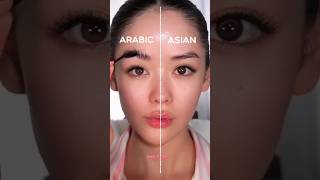 Arabic vs asian makeup tutorial🌈trending subscribe makeup douyin foryou youtubeshorts [upl. by Aitenev]