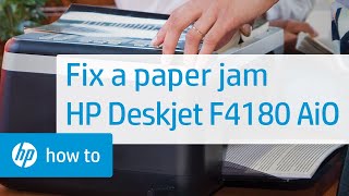 Fixing a Paper Jam  HP Deskjet F4180 AllinOne Printer  HP [upl. by Faso9]