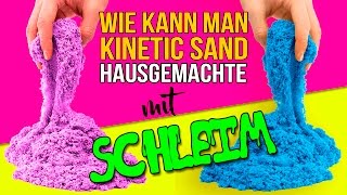 DIY KINETIC SAND mit SCHLEIM  wie HAUSGEMACHTE KINETIC SAND machen [upl. by Denys]