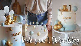 💙Torte 1 Geburtstag Junge  Bären Kinder Torte [upl. by Ettennaej]