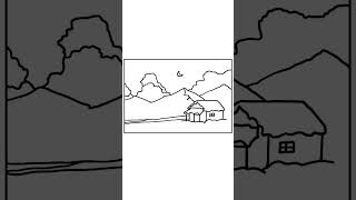 Easy landscape drawing  scenery drawing easy shorts shortsfeed viralshorts [upl. by Millar]