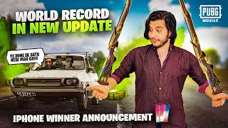 World Record 🔥 in New Update  Iphone Winner Announcement 😍 47 Khalifa Pubg Mobile [upl. by Aicina]