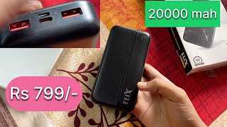 Cheap and Best Power Bank Rs 799  Flix Power Bank 20000mah Unboxing amp Review  technical gy [upl. by Ester]