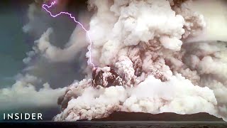 Video Captures Massive Volcanic Eruption In Tonga [upl. by Demetria]