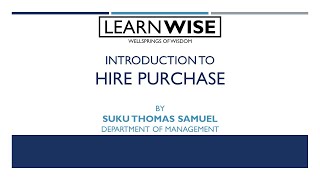 Hire Purchase  Introduction [upl. by Elden9]