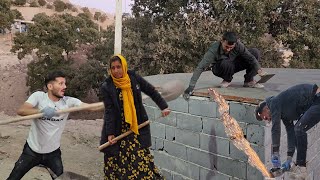 Nomadic life Placing cement with nomadic friends cooperation of friends of a nomadic couple [upl. by Abana]