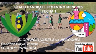 BEACH HANDBALL  FCIO VARELA vs NECOCHEA 29 11 2024 [upl. by Mihsah722]