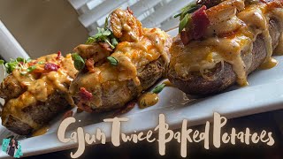 HOW TO MAKE THE BEST TWICE BAKED POTATOES  CAJUN STYLE  SHRIMP  EASY RECIPE BAKEDPOTATO [upl. by Castro745]