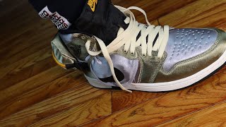 Jordan 1 Retro High OG SP Utility Neutral Olive Light Steel Grey Sneaker Review  On Foot Look [upl. by Kory]