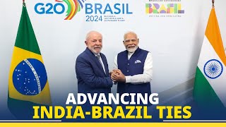 PM Modi holds bilateral meeting with President Lula da Silva of Brazil [upl. by Manard]