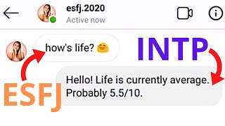 INTP and ESFJ Texting Each Other [upl. by Namlas]