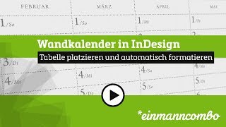 Tabellen in InDesign platzieren und automatisch formatieren [upl. by Jacobine]