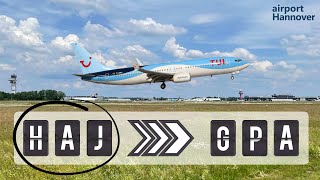 TUIfly takeoff from Hannover airport HAJ  Boeing 737800 [upl. by Ishmul]