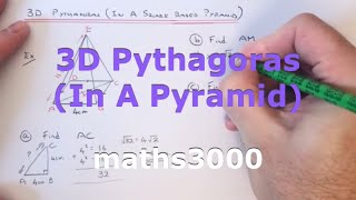 3D Pythagoras In A Square Based Pyramid [upl. by Akemet999]