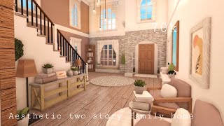 Roblox Bloxburg  Aesthetic Two Story Family Home 70k  House Build [upl. by Gurango999]