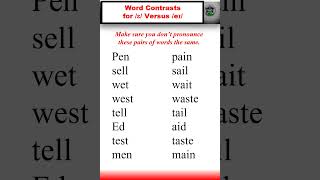 Word Contrasts for ɛ Versus eɪ  how to improve your pronunciation english learnenglish [upl. by Devine]