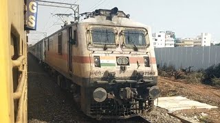 KONARK EXP  11020  Skipping Tellapur  Crossing VKB  KCG SPL [upl. by Henghold]