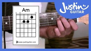 The A minor Chord Guitar Lessons For Beginners Stage 2 Guitar Lesson BC121 [upl. by Harimas]