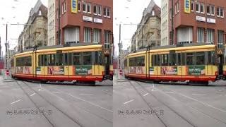 Karlsruher Straßenbahnen  kurz amp lang  Real 3D [upl. by Hsinam380]