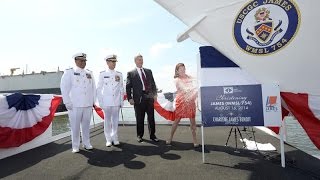 Christening of National Security Cutter James [upl. by Anelaj]