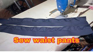 Sew waist pants 👖 sewing design [upl. by Akimot]