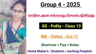 Group 4  2025  Polity  Class 13  மாநில அரசு எவ்வாறு செயல்படுகிறது  Deepsmathematics23 [upl. by Ahsinawt]