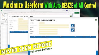 I am Surprised Maximize User form With All Control Auto Fit [upl. by Sada]