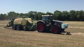 Début de saison de pressage dans foin pour lETA La Louvière  Krone 1290HDP xc amp FENDT 930 [upl. by Airyt72]