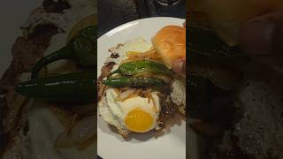 Eggs Serrano peppers burger🔥🍔 BurgerGoals trending youtubeshorts fyp viral homemadeburger [upl. by Sreip675]