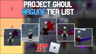 Project Ghoul Kagune Tier List  Roblox Tier Lists [upl. by Eenej]