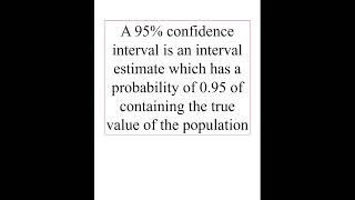 What is 95 confidence interval  define a 95 confidence interval confidenceinterval [upl. by Karla52]