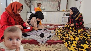 Village life Zainabs carpet making and Sarafon sewing [upl. by Sella15]