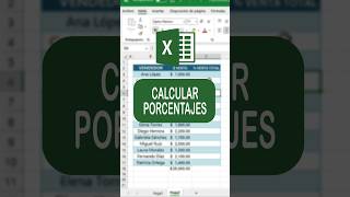 COMO CALCULAR PORCENTAJES EN EXCEL Excel Exceltips Exceltutorial Shorts Youtubeshorts Short [upl. by Tompkins125]