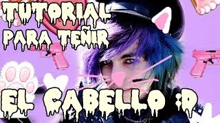 TUTORIAL PARA PINTARSE EL CABELLO ◕ ‿ ◕❀ [upl. by Aihtiekal410]