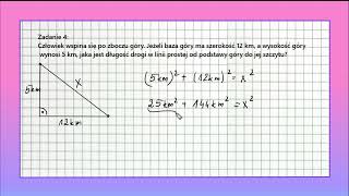 TWIERDZENIE PITAGORASA jak obliczyć boki trójkąta 4 zadania dla klasy VII i VIII [upl. by Abehsat794]