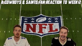 A Cowboys amp Saints Reaction to NFL Week 2 [upl. by Htor]