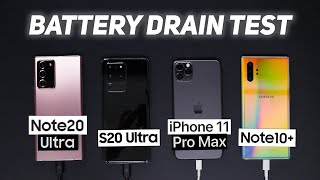 Note 20 Ultra Battery Drain Test vs S20 Ultra iPhone Note 10 [upl. by Negyam]