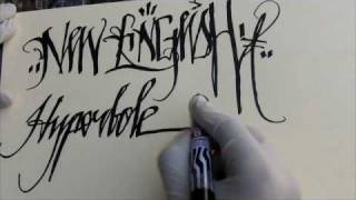 ArtPrimocom  Pilot Broad Tip Marker Calligraphy demo [upl. by Edecrem320]