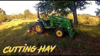 HEY HAY John Deere 4410 New Holland 450 Mower [upl. by Lecrad823]