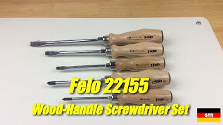 German Tool Reviews Felo 22155 5Piece WoodHandle Screwdriver Set [upl. by Aerdnek]